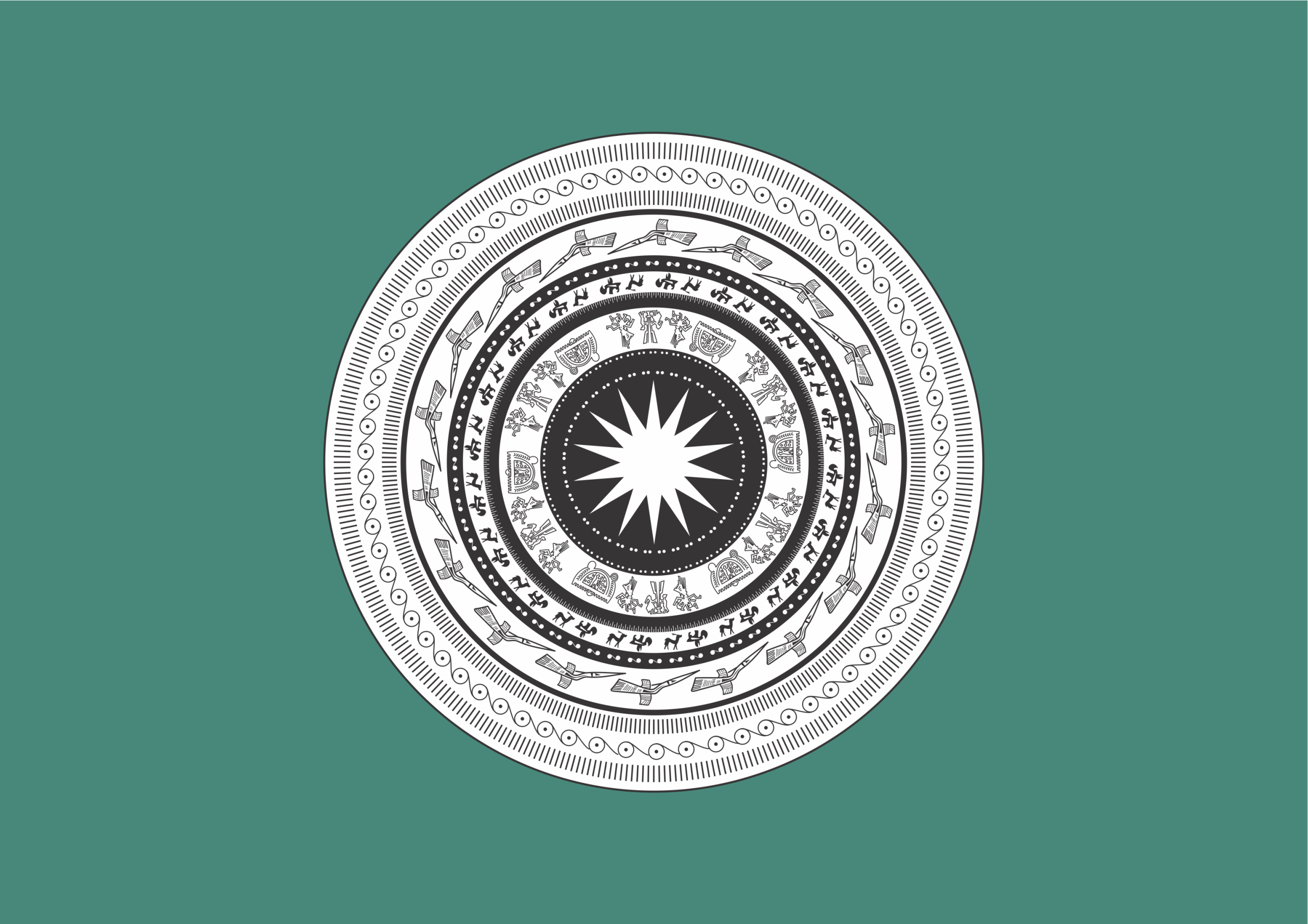 Tải mẫu vector trống đồng sơn đen trắng, được vẽ trên phần mềm corel X7 tải miễn phí